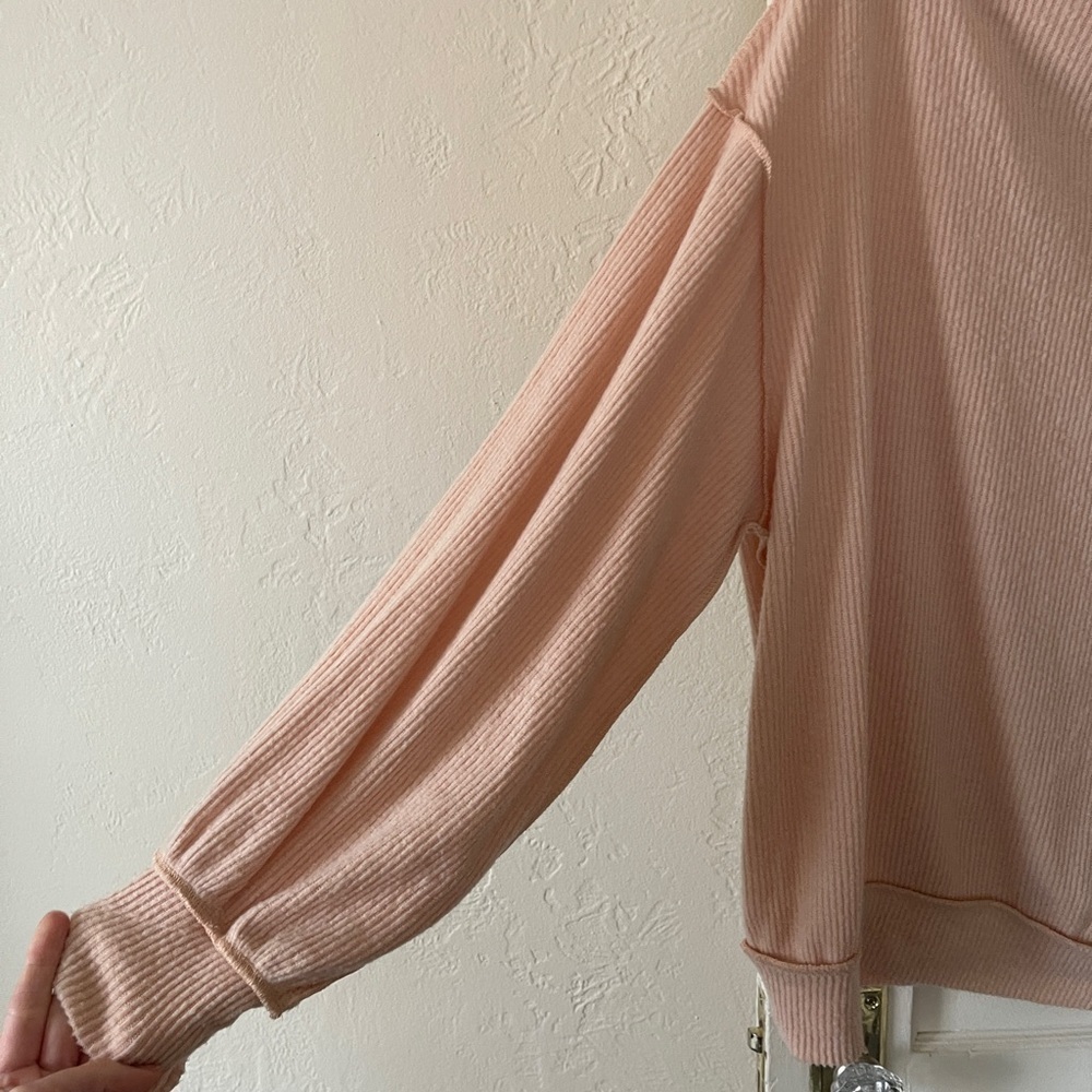 FREE PEOPLE Main Squeeze Brushed Hacci Top Drop Shoulder Sweater Women’s Small - Picture 3 of 12